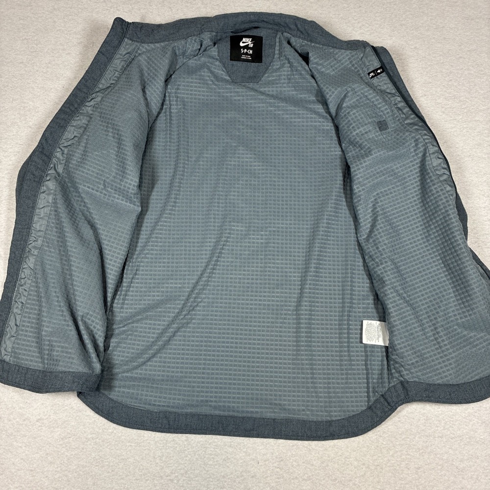 Nike SB Dimension Flannel Magnet Grey Mens Small Swoosh Snowboarding Skate - Picture 10 of 16
